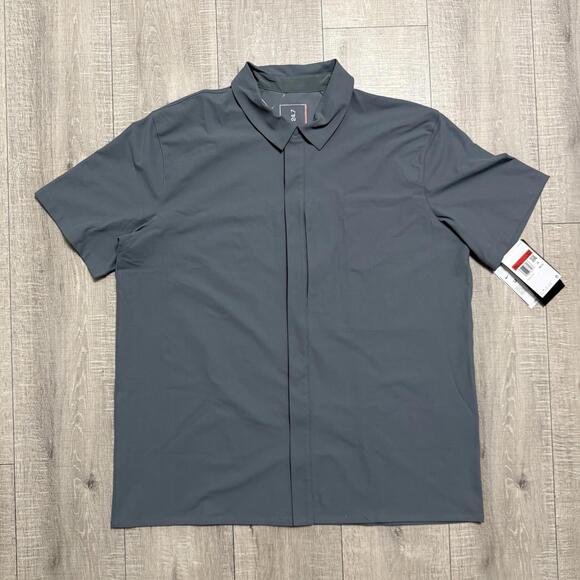 Nike 24.7 Perfect Stretch Men's Dri-FIT Top Gray Polo HQ6958-084 Size L - Picture 1 of 5